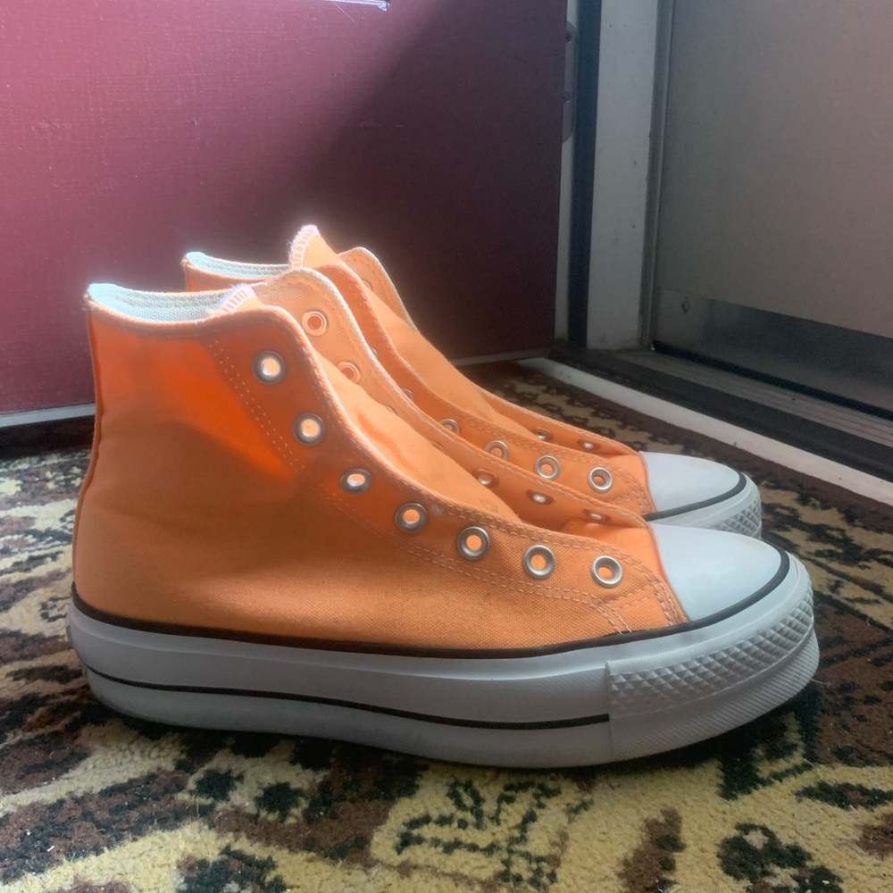 Converse Women’s Chuck Taylor All Star Neon Orange Platform High-Top